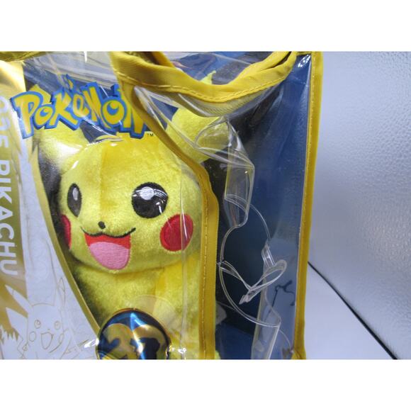 NEW Tomy 20th Anniversary Pikachu Plush Stuffed Animal In Zipper Case 2016 8" - Picture 9 of 12